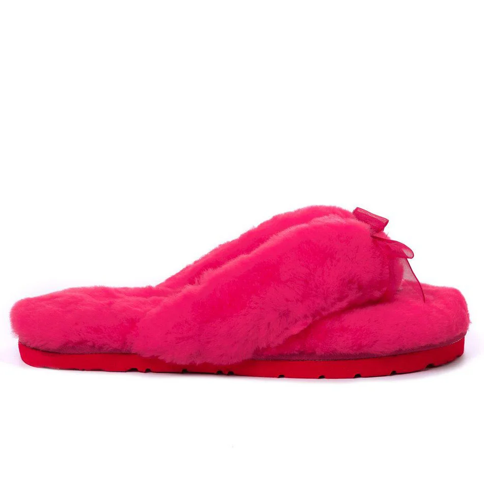 UGG Fluff Flip Flop Rose Red