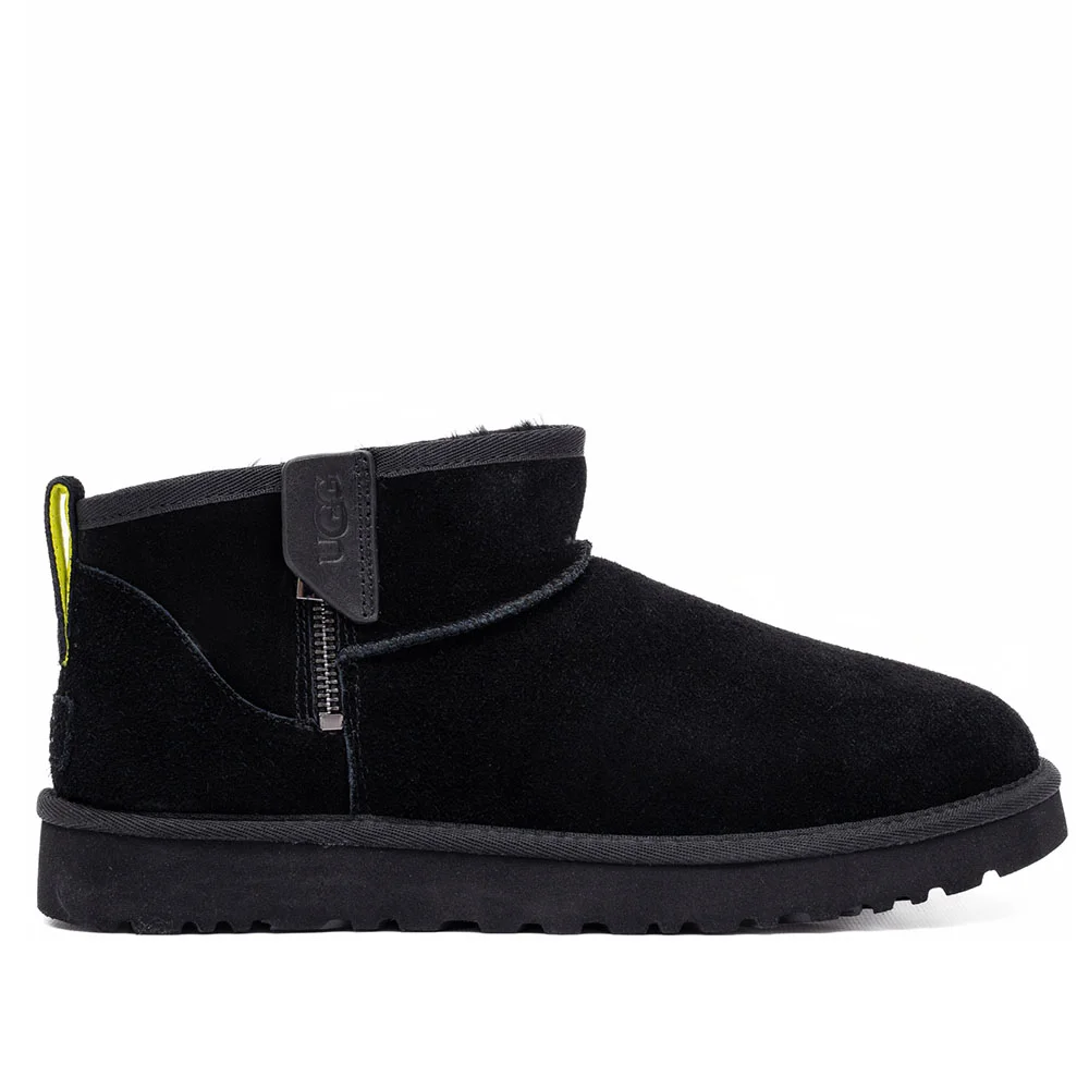 UGG Mens Classic Ultra Mini Zip Boot Black