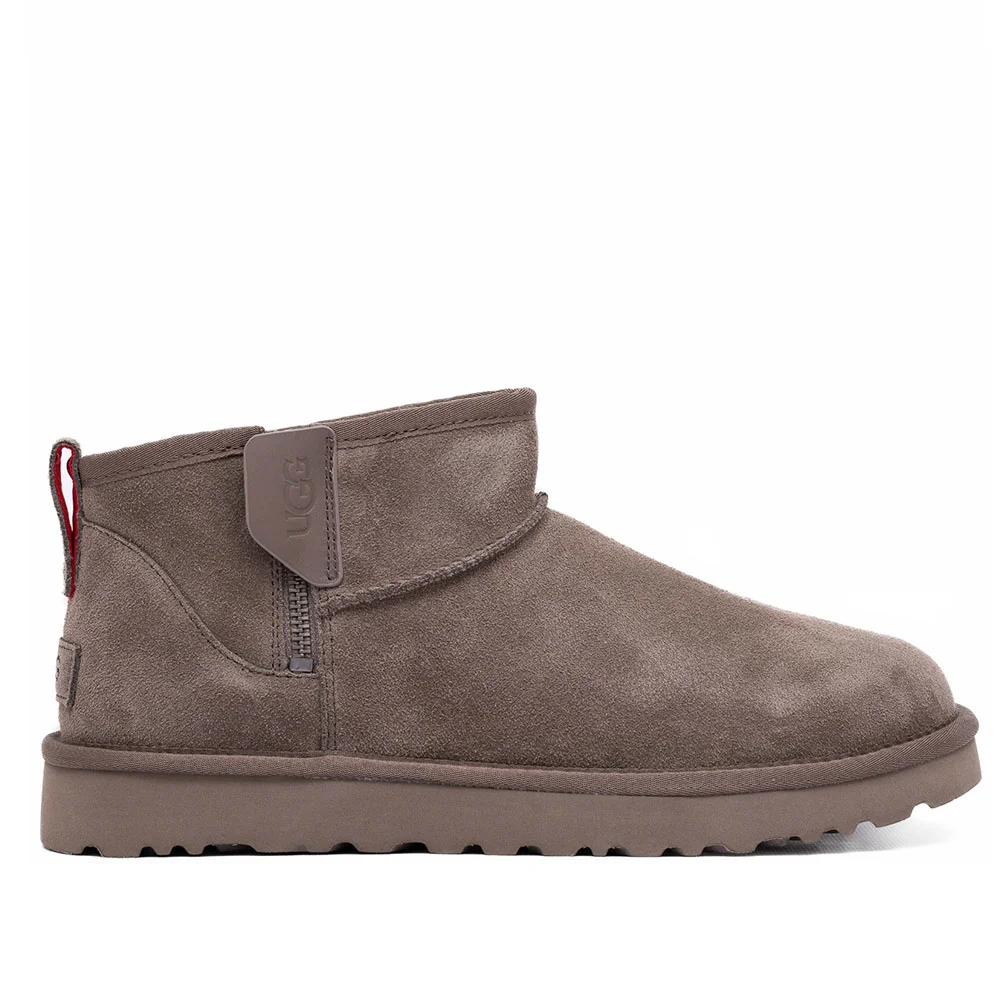 UGG Mens Classic Ultra Mini Zip Boot Smoke